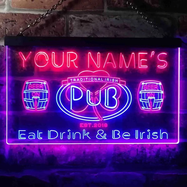 Personalized Pub Dual LED Neon Light Sign